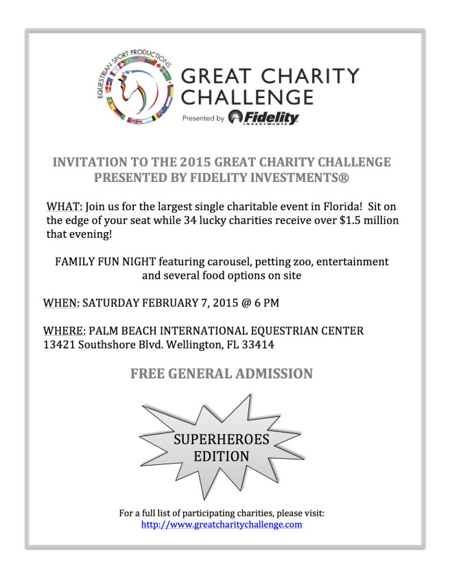 SAVE THE DATE for the Great Charity Challenge February 7th!!